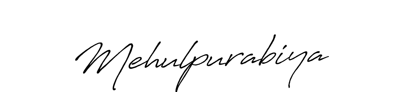 Create a beautiful signature design for name Mehulpurabiya. With this signature (Antro_Vectra_Bolder) fonts, you can make a handwritten signature for free. Mehulpurabiya signature style 7 images and pictures png