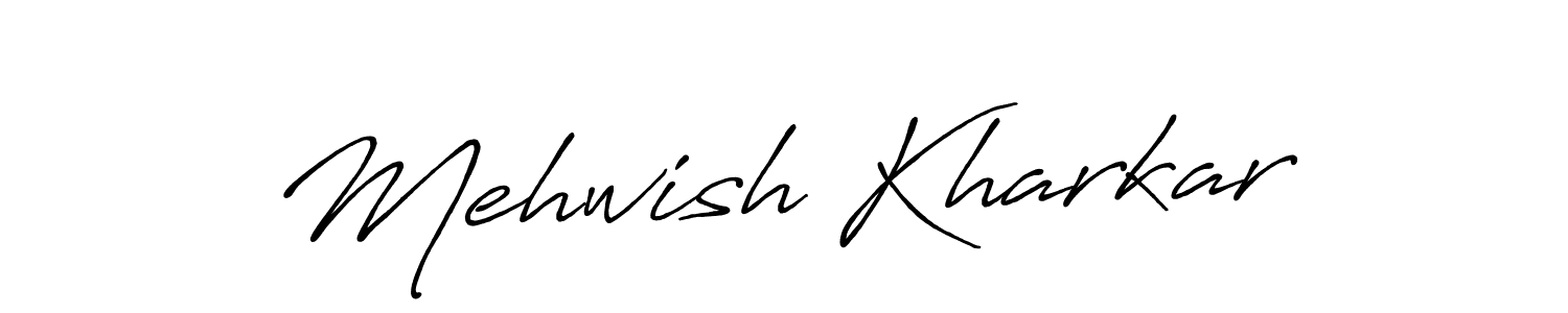 How to Draw Mehwish Kharkar signature style? Antro_Vectra_Bolder is a latest design signature styles for name Mehwish Kharkar. Mehwish Kharkar signature style 7 images and pictures png