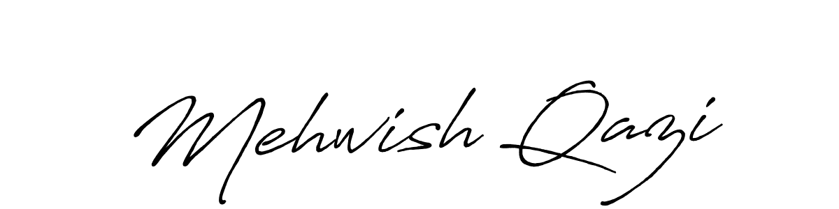 How to make Mehwish Qazi name signature. Use Antro_Vectra_Bolder style for creating short signs online. This is the latest handwritten sign. Mehwish Qazi signature style 7 images and pictures png