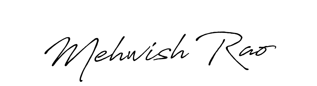 Make a beautiful signature design for name Mehwish Rao. With this signature (Antro_Vectra_Bolder) style, you can create a handwritten signature for free. Mehwish Rao signature style 7 images and pictures png
