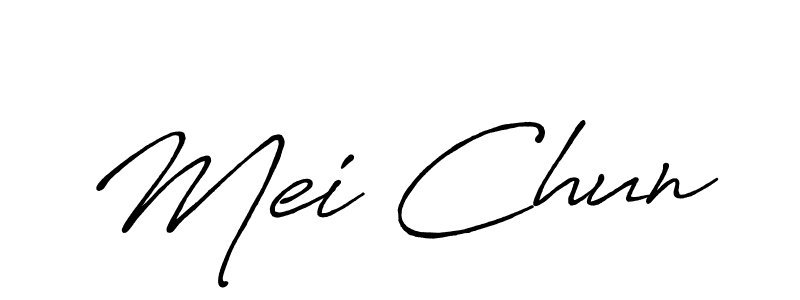 The best way (Antro_Vectra_Bolder) to make a short signature is to pick only two or three words in your name. The name Mei Chun include a total of six letters. For converting this name. Mei Chun signature style 7 images and pictures png