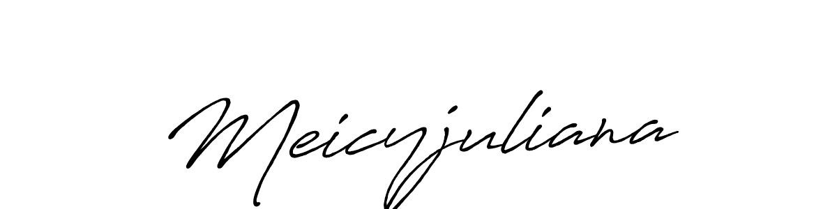 You should practise on your own different ways (Antro_Vectra_Bolder) to write your name (Meicyjuliana) in signature. don't let someone else do it for you. Meicyjuliana signature style 7 images and pictures png