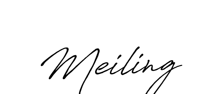 Use a signature maker to create a handwritten signature online. With this signature software, you can design (Antro_Vectra_Bolder) your own signature for name Meiling. Meiling signature style 7 images and pictures png