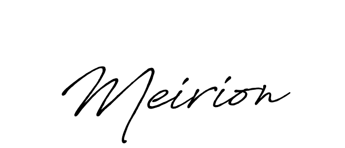 Use a signature maker to create a handwritten signature online. With this signature software, you can design (Antro_Vectra_Bolder) your own signature for name Meirion. Meirion signature style 7 images and pictures png