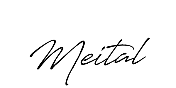 Make a beautiful signature design for name Meital. With this signature (Antro_Vectra_Bolder) style, you can create a handwritten signature for free. Meital signature style 7 images and pictures png