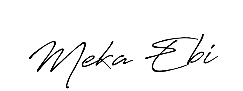 if you are searching for the best signature style for your name Meka Ebi. so please give up your signature search. here we have designed multiple signature styles  using Antro_Vectra_Bolder. Meka Ebi signature style 7 images and pictures png