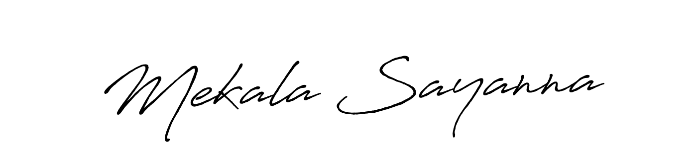 How to make Mekala Sayanna name signature. Use Antro_Vectra_Bolder style for creating short signs online. This is the latest handwritten sign. Mekala Sayanna signature style 7 images and pictures png