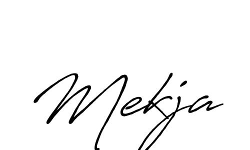 Make a beautiful signature design for name Mekja. With this signature (Antro_Vectra_Bolder) style, you can create a handwritten signature for free. Mekja signature style 7 images and pictures png