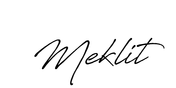 Use a signature maker to create a handwritten signature online. With this signature software, you can design (Antro_Vectra_Bolder) your own signature for name Meklit. Meklit signature style 7 images and pictures png