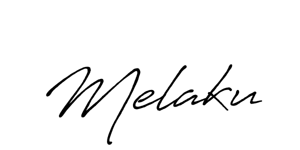 Use a signature maker to create a handwritten signature online. With this signature software, you can design (Antro_Vectra_Bolder) your own signature for name Melaku. Melaku signature style 7 images and pictures png