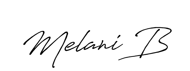Design your own signature with our free online signature maker. With this signature software, you can create a handwritten (Antro_Vectra_Bolder) signature for name Melani B. Melani B signature style 7 images and pictures png