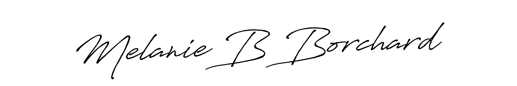 Melanie B Borchard stylish signature style. Best Handwritten Sign (Antro_Vectra_Bolder) for my name. Handwritten Signature Collection Ideas for my name Melanie B Borchard. Melanie B Borchard signature style 7 images and pictures png