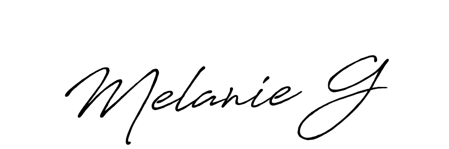 if you are searching for the best signature style for your name Melanie G. so please give up your signature search. here we have designed multiple signature styles  using Antro_Vectra_Bolder. Melanie G signature style 7 images and pictures png