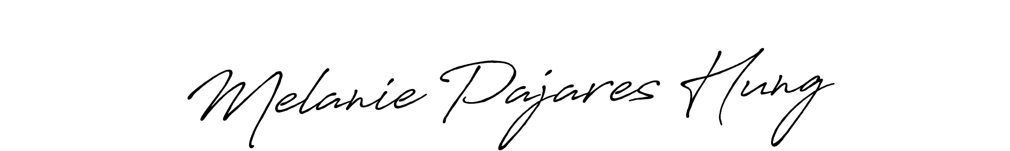 How to make Melanie Pajares Hung name signature. Use Antro_Vectra_Bolder style for creating short signs online. This is the latest handwritten sign. Melanie Pajares Hung signature style 7 images and pictures png