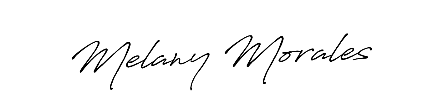 Create a beautiful signature design for name Melany Morales. With this signature (Antro_Vectra_Bolder) fonts, you can make a handwritten signature for free. Melany Morales signature style 7 images and pictures png