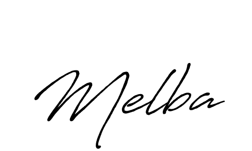 Make a beautiful signature design for name Melba. With this signature (Antro_Vectra_Bolder) style, you can create a handwritten signature for free. Melba signature style 7 images and pictures png