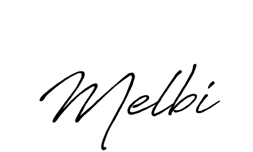 Create a beautiful signature design for name Melbi. With this signature (Antro_Vectra_Bolder) fonts, you can make a handwritten signature for free. Melbi signature style 7 images and pictures png