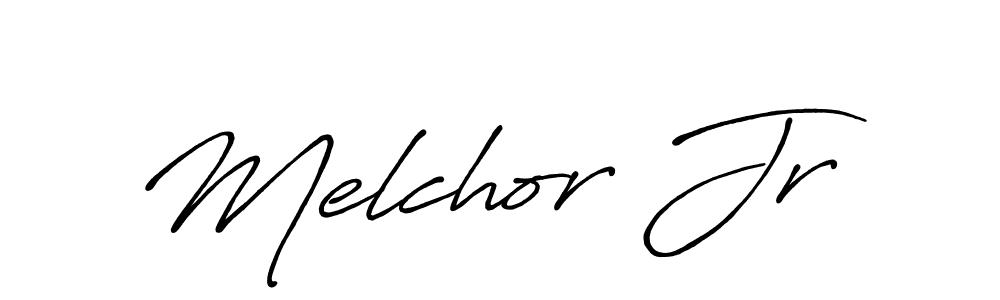 Create a beautiful signature design for name Melchor Jr. With this signature (Antro_Vectra_Bolder) fonts, you can make a handwritten signature for free. Melchor Jr signature style 7 images and pictures png