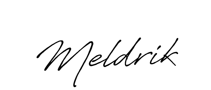 How to make Meldrik name signature. Use Antro_Vectra_Bolder style for creating short signs online. This is the latest handwritten sign. Meldrik signature style 7 images and pictures png