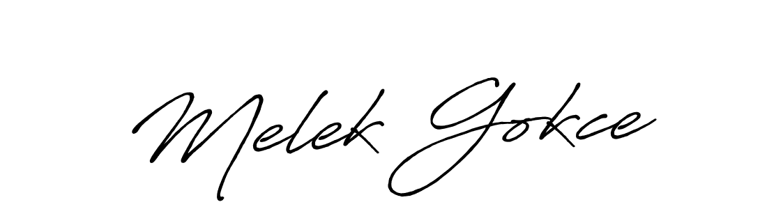 The best way (Antro_Vectra_Bolder) to make a short signature is to pick only two or three words in your name. The name Melek Gokce include a total of six letters. For converting this name. Melek Gokce signature style 7 images and pictures png
