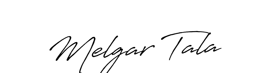 How to make Melgar Tala name signature. Use Antro_Vectra_Bolder style for creating short signs online. This is the latest handwritten sign. Melgar Tala signature style 7 images and pictures png