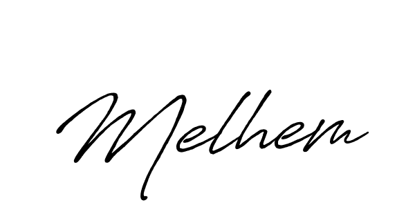 Create a beautiful signature design for name Melhem. With this signature (Antro_Vectra_Bolder) fonts, you can make a handwritten signature for free. Melhem signature style 7 images and pictures png