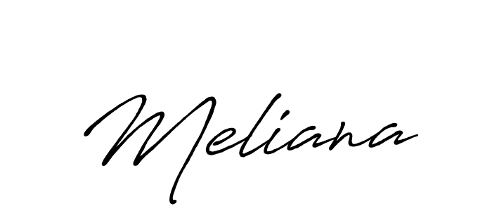 Make a beautiful signature design for name Meliana. With this signature (Antro_Vectra_Bolder) style, you can create a handwritten signature for free. Meliana signature style 7 images and pictures png