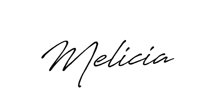 Make a beautiful signature design for name Melicia. With this signature (Antro_Vectra_Bolder) style, you can create a handwritten signature for free. Melicia signature style 7 images and pictures png