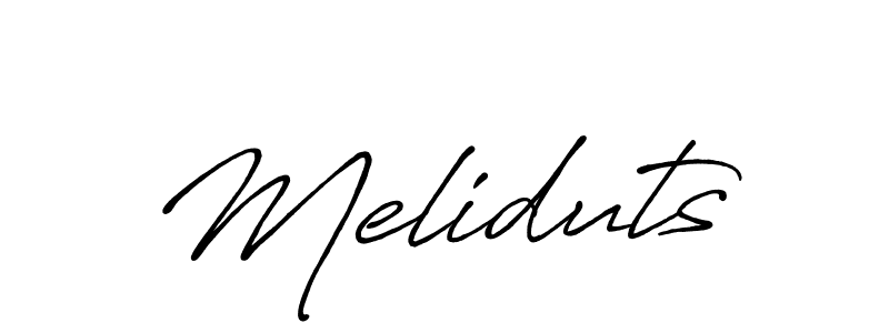 The best way (Antro_Vectra_Bolder) to make a short signature is to pick only two or three words in your name. The name Meliduts include a total of six letters. For converting this name. Meliduts signature style 7 images and pictures png