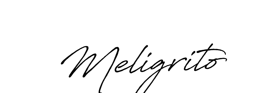 Use a signature maker to create a handwritten signature online. With this signature software, you can design (Antro_Vectra_Bolder) your own signature for name Meligrito. Meligrito signature style 7 images and pictures png