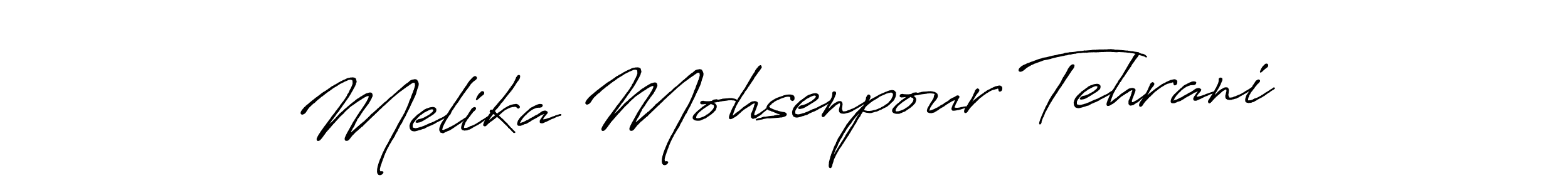 Design your own signature with our free online signature maker. With this signature software, you can create a handwritten (Antro_Vectra_Bolder) signature for name Melika Mohsenpour Tehrani. Melika Mohsenpour Tehrani signature style 7 images and pictures png