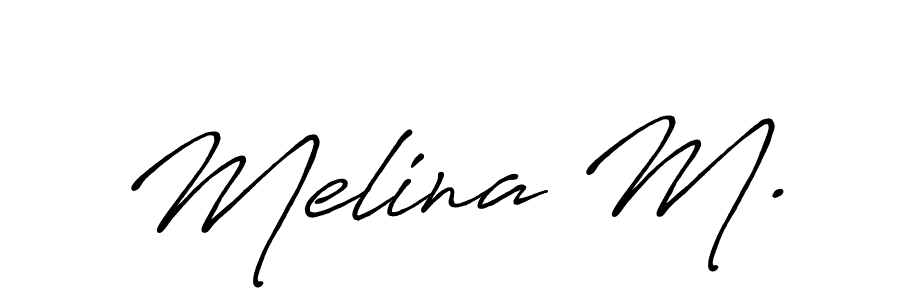 Once you've used our free online signature maker to create your best signature Antro_Vectra_Bolder style, it's time to enjoy all of the benefits that Melina M. name signing documents. Melina M. signature style 7 images and pictures png