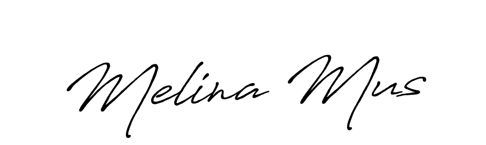 Make a beautiful signature design for name Melina Mus. With this signature (Antro_Vectra_Bolder) style, you can create a handwritten signature for free. Melina Mus signature style 7 images and pictures png