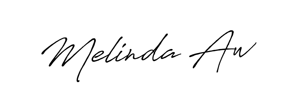 Use a signature maker to create a handwritten signature online. With this signature software, you can design (Antro_Vectra_Bolder) your own signature for name Melinda Aw. Melinda Aw signature style 7 images and pictures png