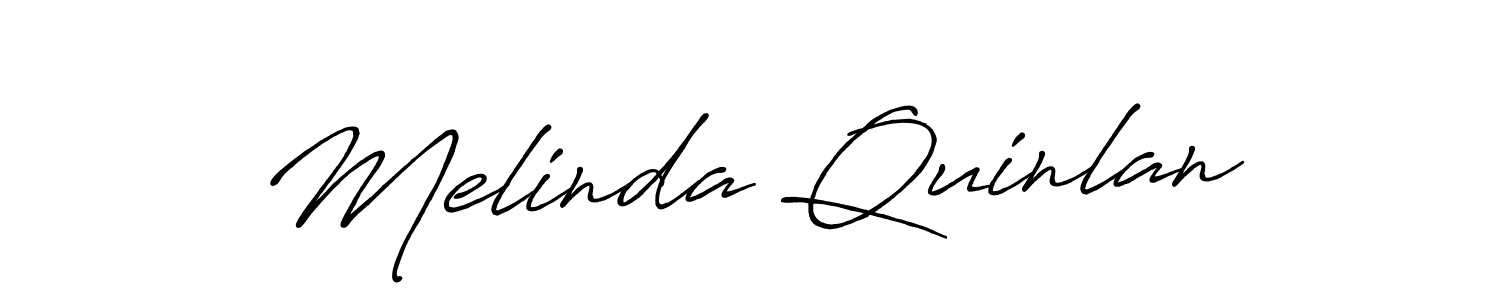The best way (Antro_Vectra_Bolder) to make a short signature is to pick only two or three words in your name. The name Melinda Quinlan include a total of six letters. For converting this name. Melinda Quinlan signature style 7 images and pictures png