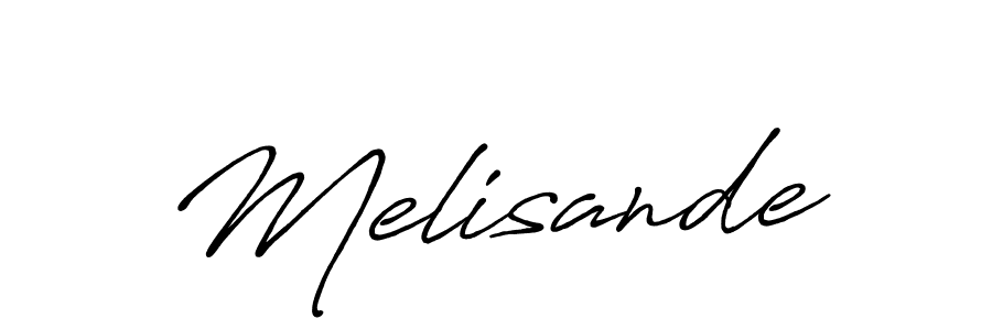 Melisande stylish signature style. Best Handwritten Sign (Antro_Vectra_Bolder) for my name. Handwritten Signature Collection Ideas for my name Melisande. Melisande signature style 7 images and pictures png