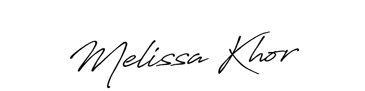 How to make Melissa Khor name signature. Use Antro_Vectra_Bolder style for creating short signs online. This is the latest handwritten sign. Melissa Khor signature style 7 images and pictures png