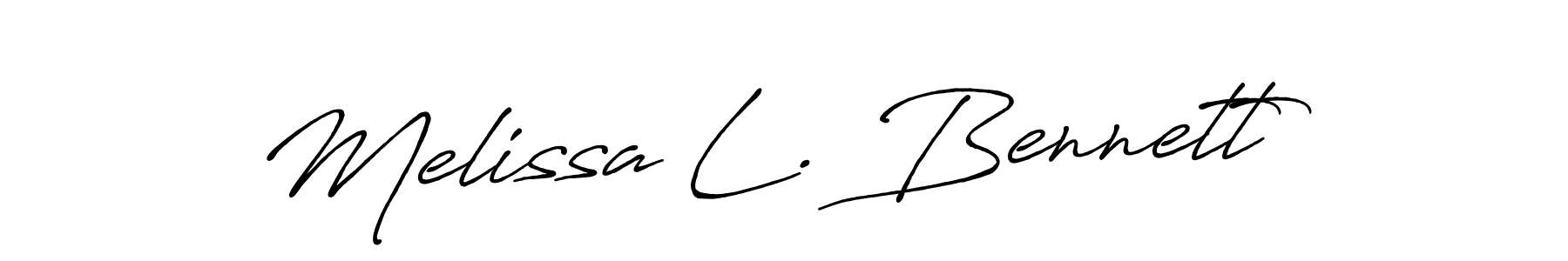 You should practise on your own different ways (Antro_Vectra_Bolder) to write your name (Melissa L. Bennett) in signature. don't let someone else do it for you. Melissa L. Bennett signature style 7 images and pictures png