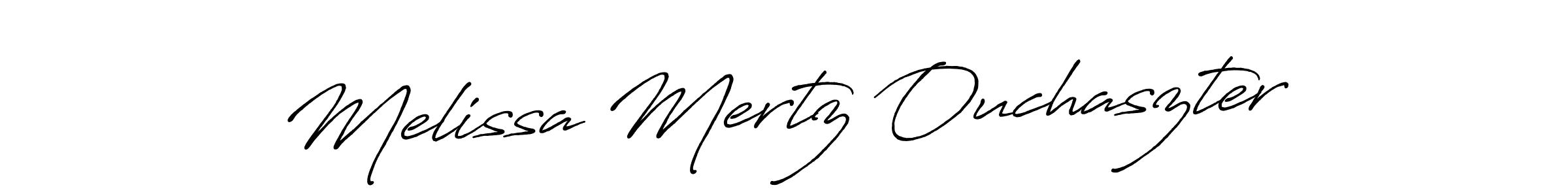 Also You can easily find your signature by using the search form. We will create Melissa Mertz Ouchaszter name handwritten signature images for you free of cost using Antro_Vectra_Bolder sign style. Melissa Mertz Ouchaszter signature style 7 images and pictures png