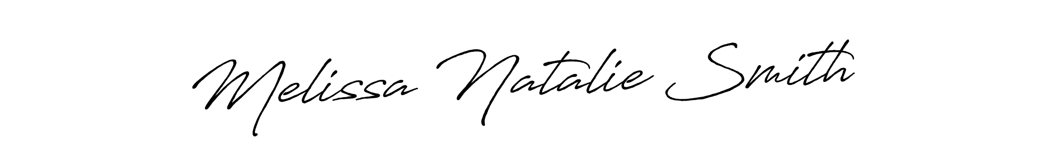 Create a beautiful signature design for name Melissa Natalie Smith. With this signature (Antro_Vectra_Bolder) fonts, you can make a handwritten signature for free. Melissa Natalie Smith signature style 7 images and pictures png