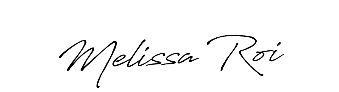 How to make Melissa Roi name signature. Use Antro_Vectra_Bolder style for creating short signs online. This is the latest handwritten sign. Melissa Roi signature style 7 images and pictures png