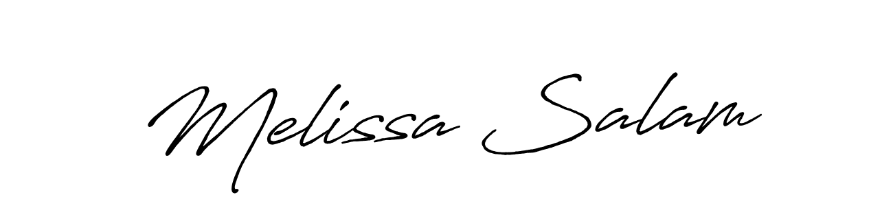 if you are searching for the best signature style for your name Melissa Salam. so please give up your signature search. here we have designed multiple signature styles  using Antro_Vectra_Bolder. Melissa Salam signature style 7 images and pictures png