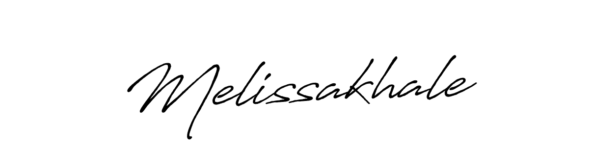 Design your own signature with our free online signature maker. With this signature software, you can create a handwritten (Antro_Vectra_Bolder) signature for name Melissakhale. Melissakhale signature style 7 images and pictures png