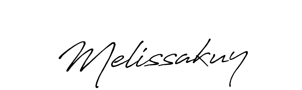 Create a beautiful signature design for name Melissakuy. With this signature (Antro_Vectra_Bolder) fonts, you can make a handwritten signature for free. Melissakuy signature style 7 images and pictures png