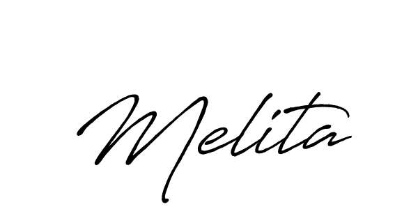 Also You can easily find your signature by using the search form. We will create Melita name handwritten signature images for you free of cost using Antro_Vectra_Bolder sign style. Melita signature style 7 images and pictures png