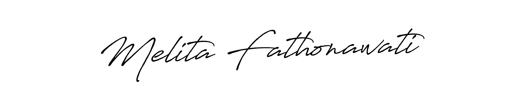 Melita Fathonawati stylish signature style. Best Handwritten Sign (Antro_Vectra_Bolder) for my name. Handwritten Signature Collection Ideas for my name Melita Fathonawati. Melita Fathonawati signature style 7 images and pictures png