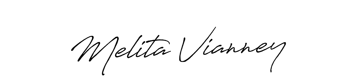 Similarly Antro_Vectra_Bolder is the best handwritten signature design. Signature creator online .You can use it as an online autograph creator for name Melita Vianney. Melita Vianney signature style 7 images and pictures png