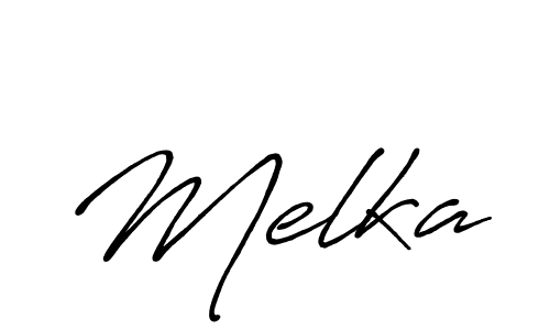 Melka stylish signature style. Best Handwritten Sign (Antro_Vectra_Bolder) for my name. Handwritten Signature Collection Ideas for my name Melka. Melka signature style 7 images and pictures png