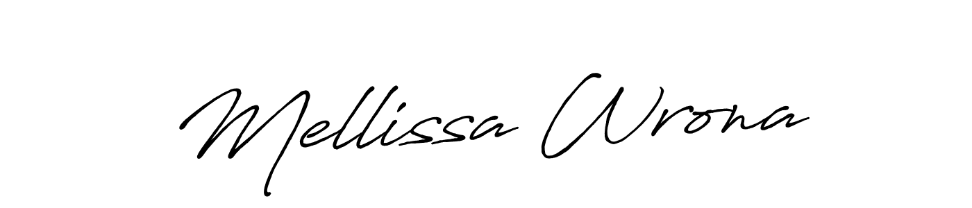 Use a signature maker to create a handwritten signature online. With this signature software, you can design (Antro_Vectra_Bolder) your own signature for name Mellissa Wrona. Mellissa Wrona signature style 7 images and pictures png