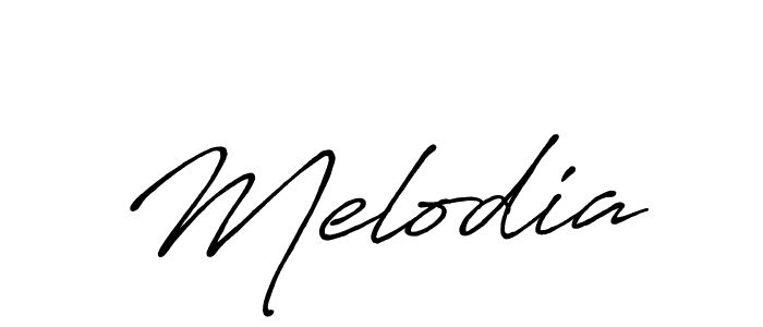 Use a signature maker to create a handwritten signature online. With this signature software, you can design (Antro_Vectra_Bolder) your own signature for name Melodia. Melodia signature style 7 images and pictures png